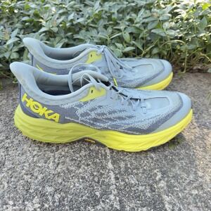 Hoka One One Speedgoat 5 1123157-SBDCT Stone Blue Dark Citron Men Size 11.5D